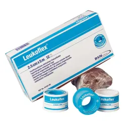 Bsn Leukoflex 5m x 2,5cm met klemring  -  12 stuks